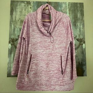 Soft Surroundings adjustable cowl neck sweater with pockets. Size PL